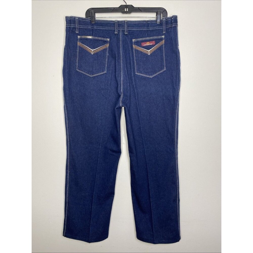 Vintage Jordache Jeans Men's 40x28.5 Blue Cotton Denim Boot Cut 80s Dark Wash